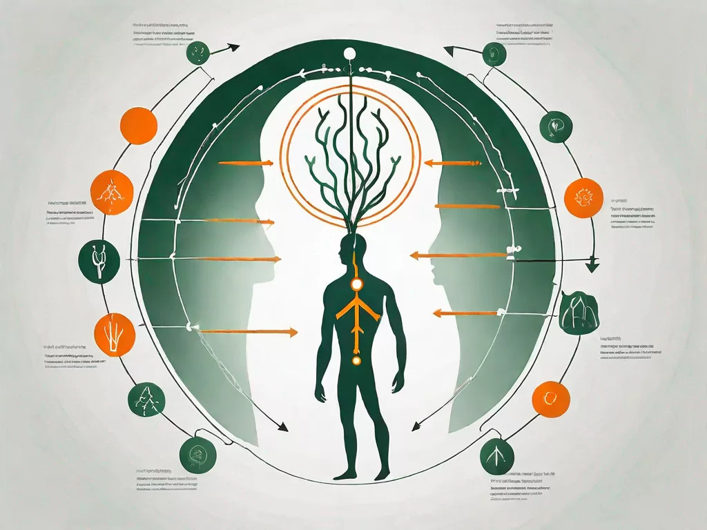 A human silhouette with the vagus nerve highlighted