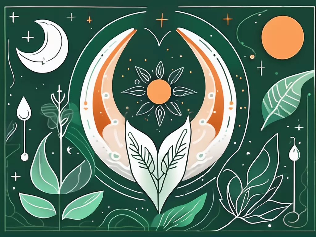 A peaceful nighttime scene with a moon