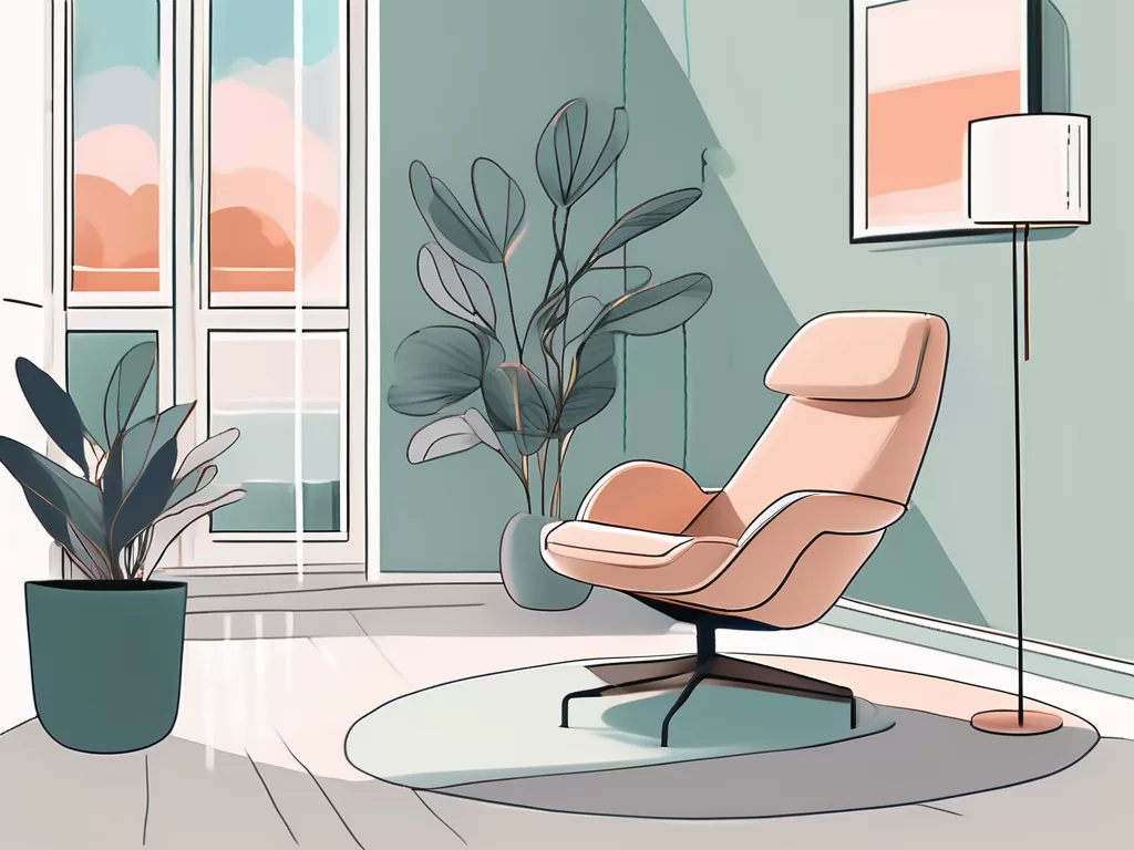 A home setting with a focus on a peaceful corner equipped with a comfortable chair