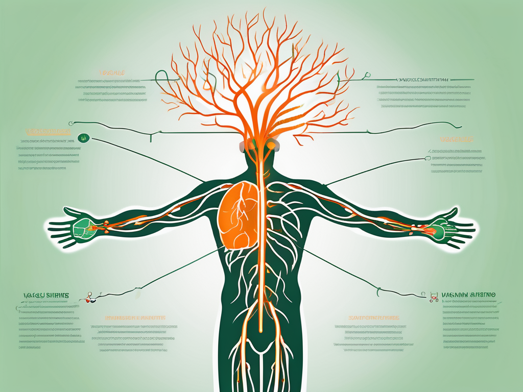 The human body highlighting the vagus nerve