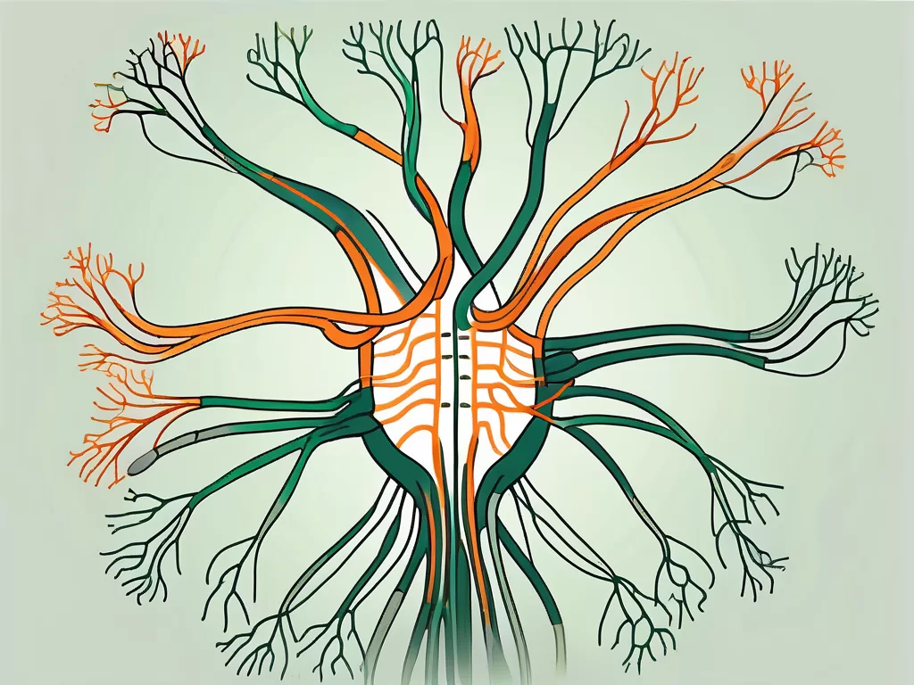The human nervous system highlighting the vagus nerve and its connection to the parasympathetic nervous system