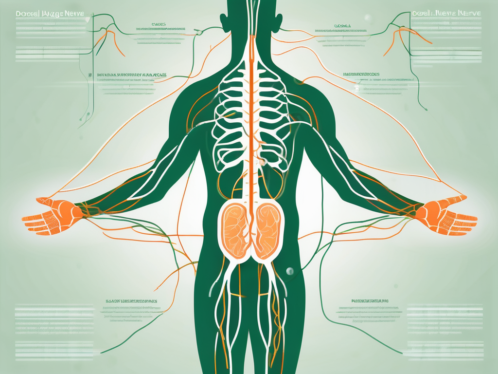 The human body highlighting the dorsal vagus nerve