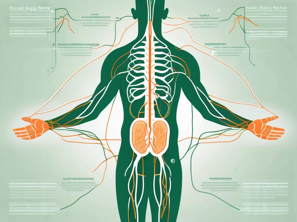 The human body highlighting the dorsal vagus nerve
