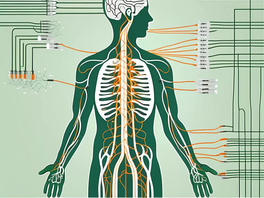 The human nervous system highlighting the vagus nerve