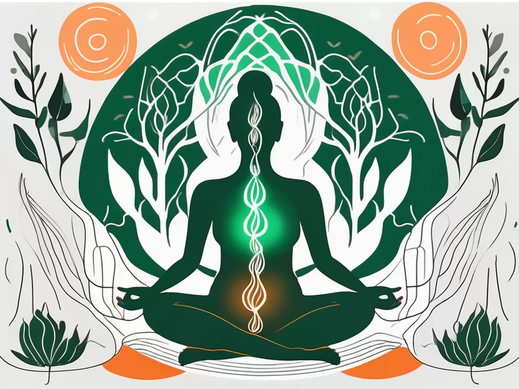 A serene yoga mat surrounded by calming elements like candles and plants