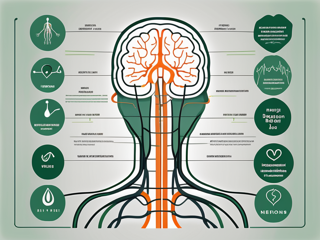 The vagus nerve in a simplified and stylized manner