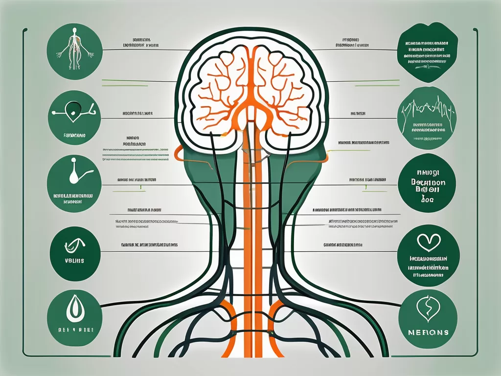 The vagus nerve in a simplified and stylized manner