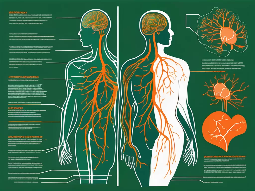 The nervus vagus nerve in the human body