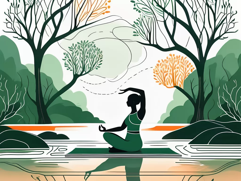 A serene environment with a peaceful river flowing through a forest