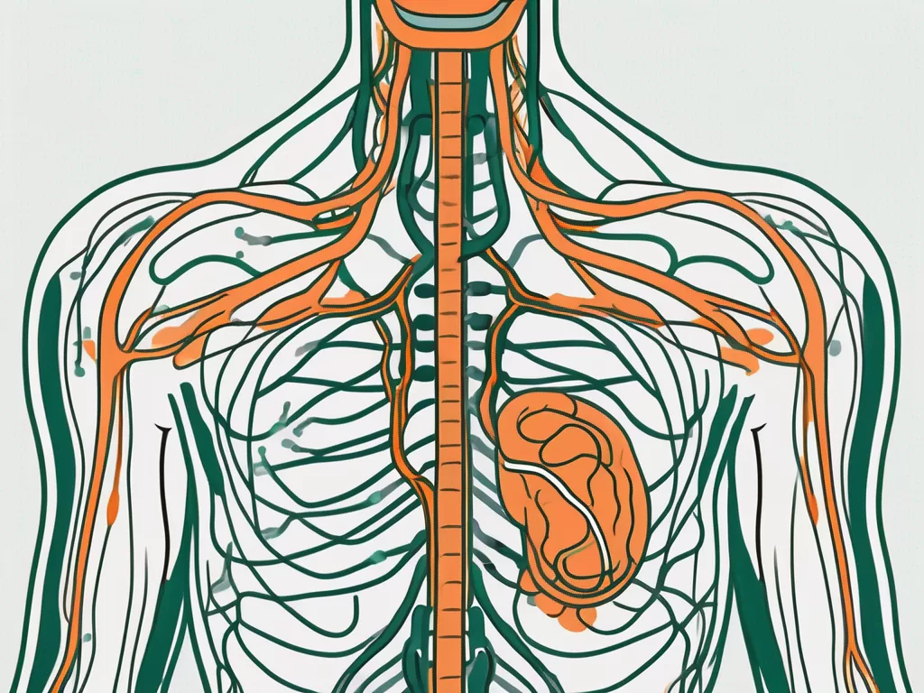 The vagus nerve in a human body