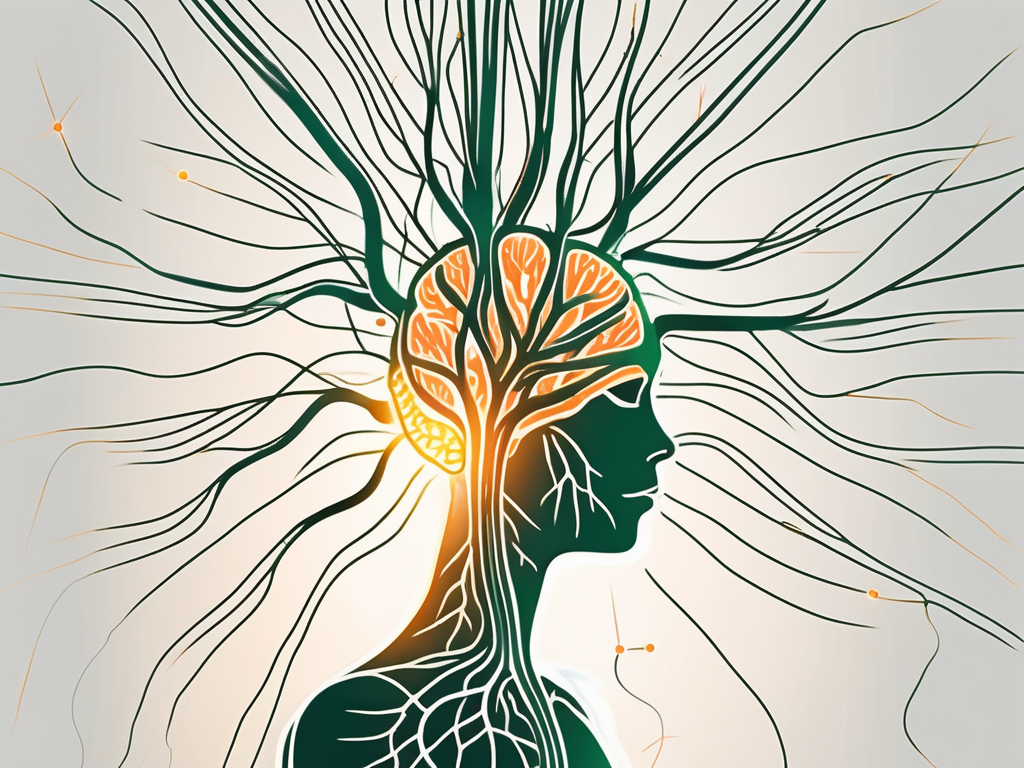 The vagus nerve highlighted within a stylized