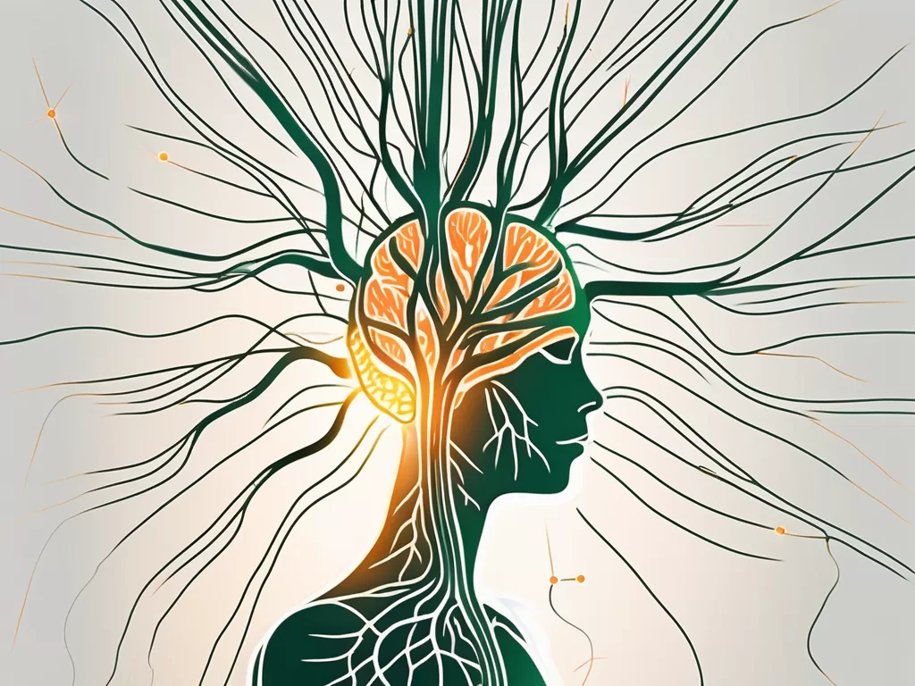 The vagus nerve highlighted within a stylized