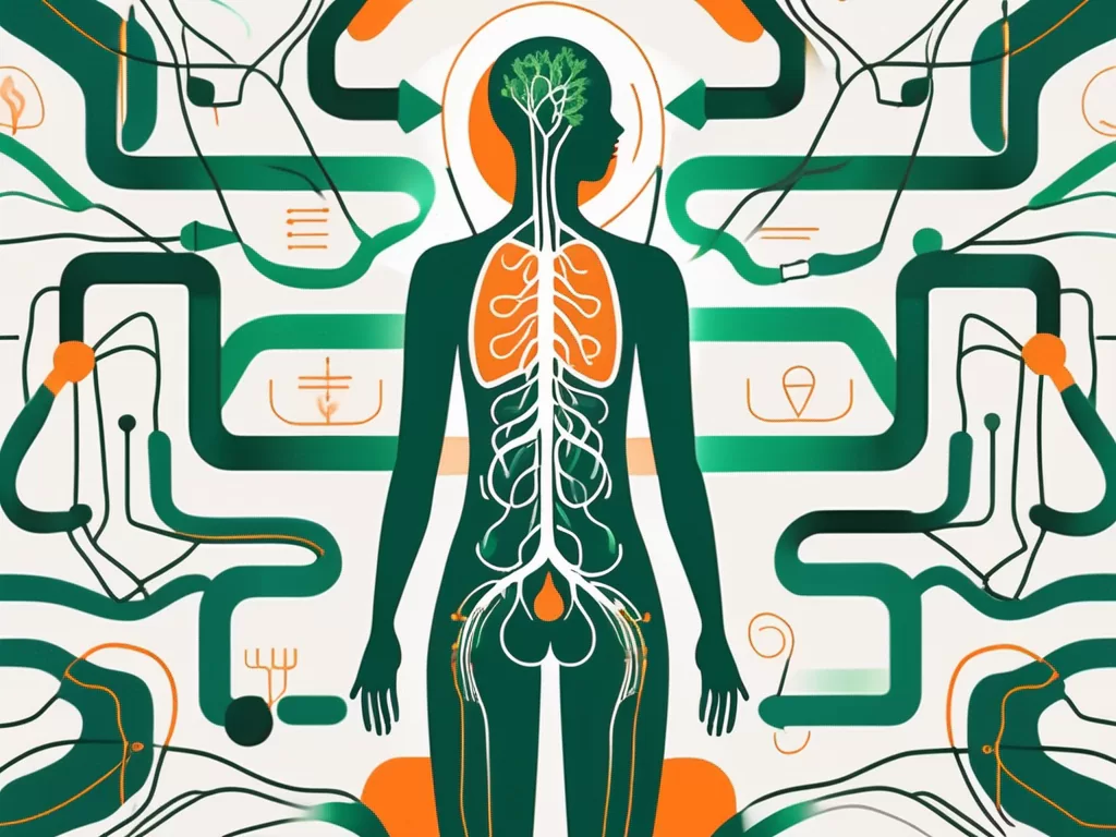 The dorsal vagus nerve highlighted in the human body