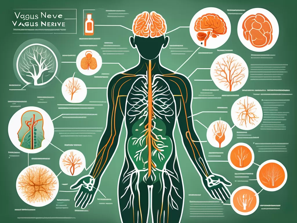 The human body with the vagus nerve highlighted