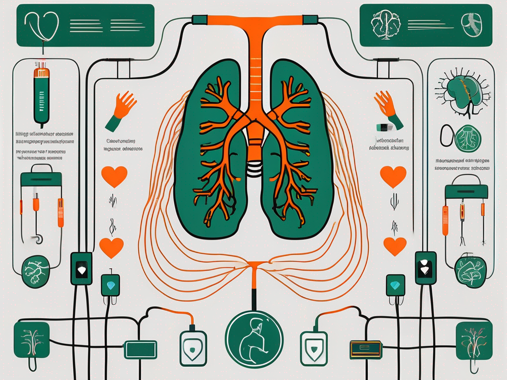 A tens device connected to the vagus nerve
