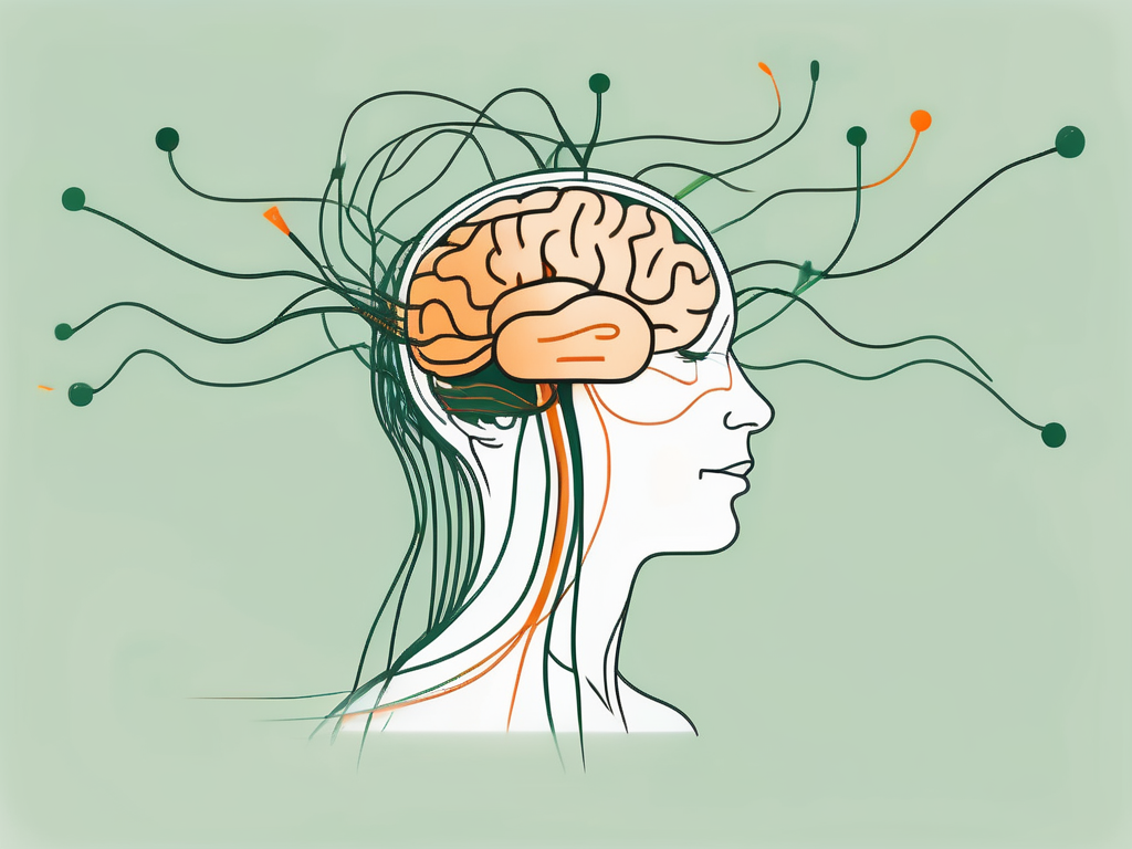 A brain with visible electric impulses