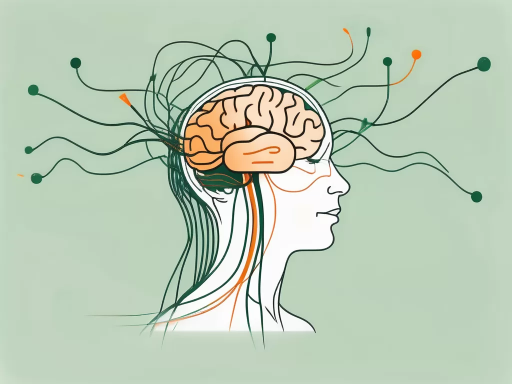 A brain with visible electric impulses
