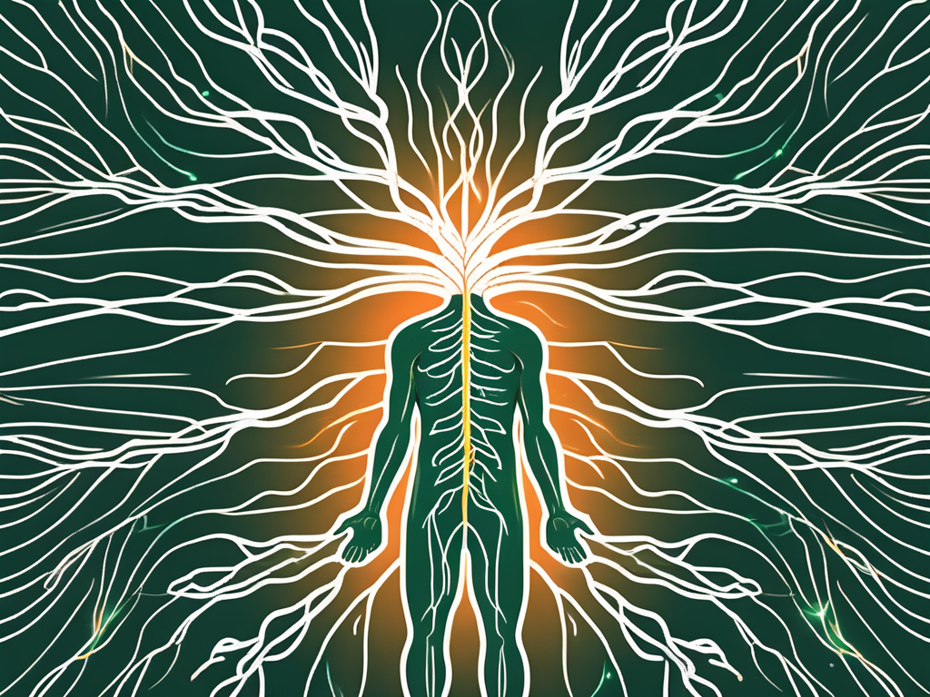 The vagus nerve highlighted within a stylized