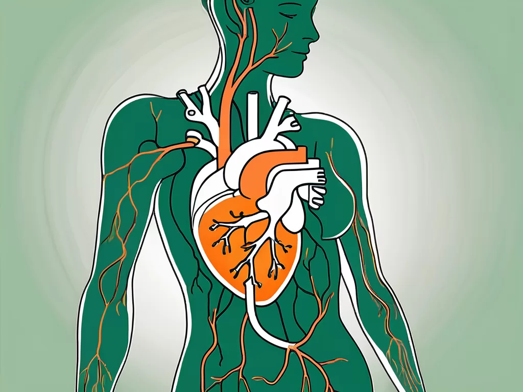 The nervus vagus (vagus nerve) interacting with a heart