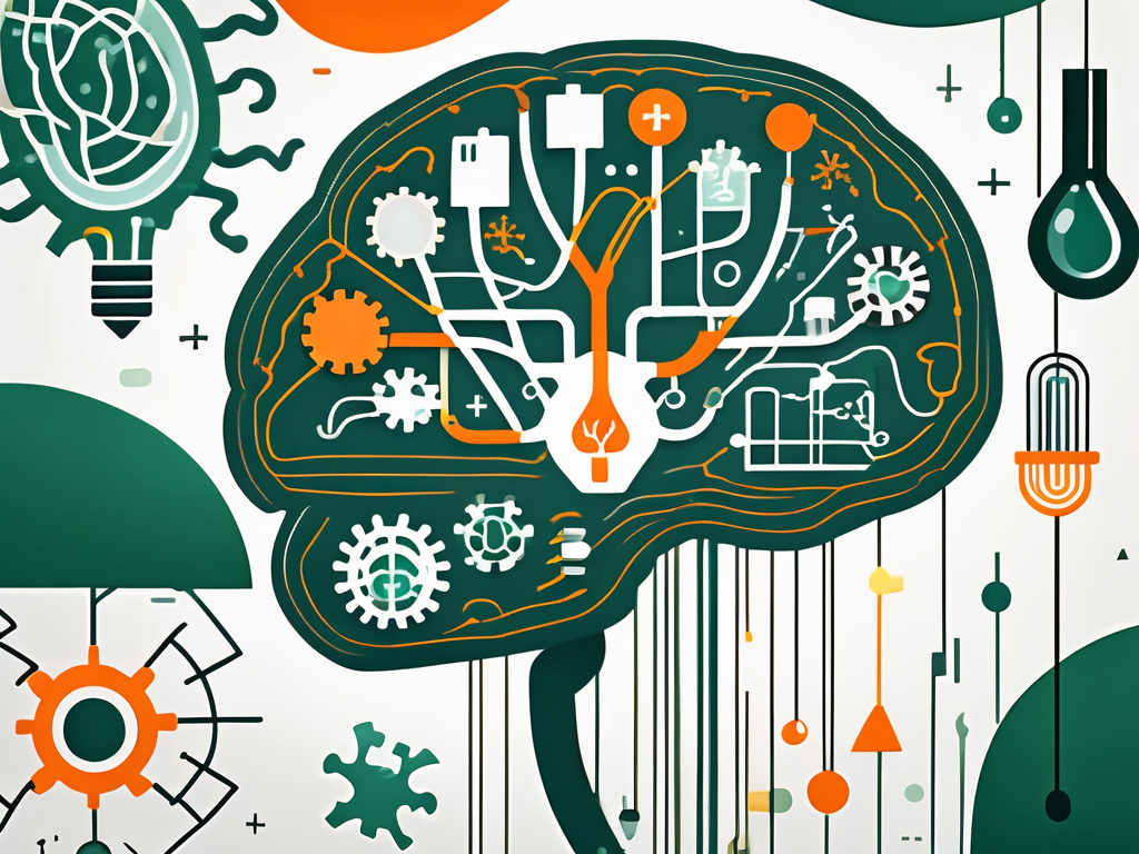 A human brain with the vagus nerve highlighted