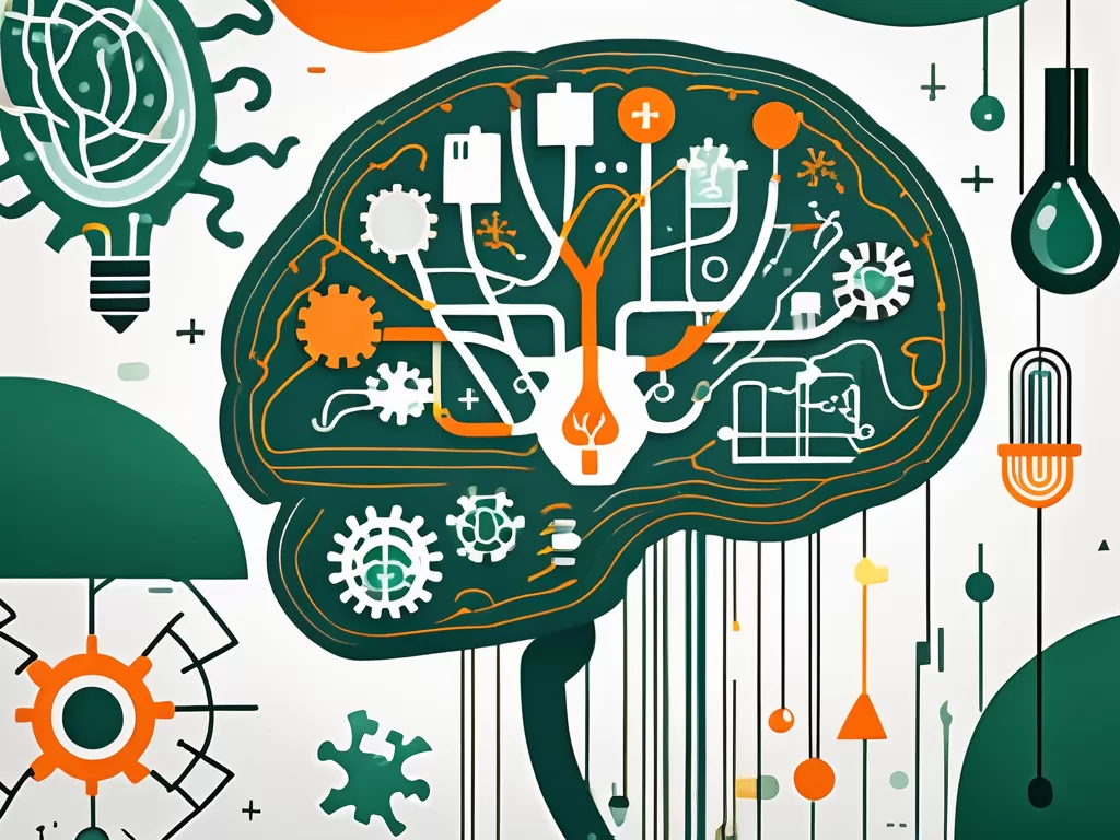 A human brain with the vagus nerve highlighted