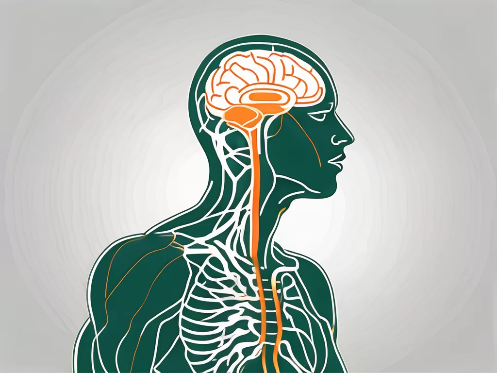 The human body highlighting the path and location of the nervus vagus