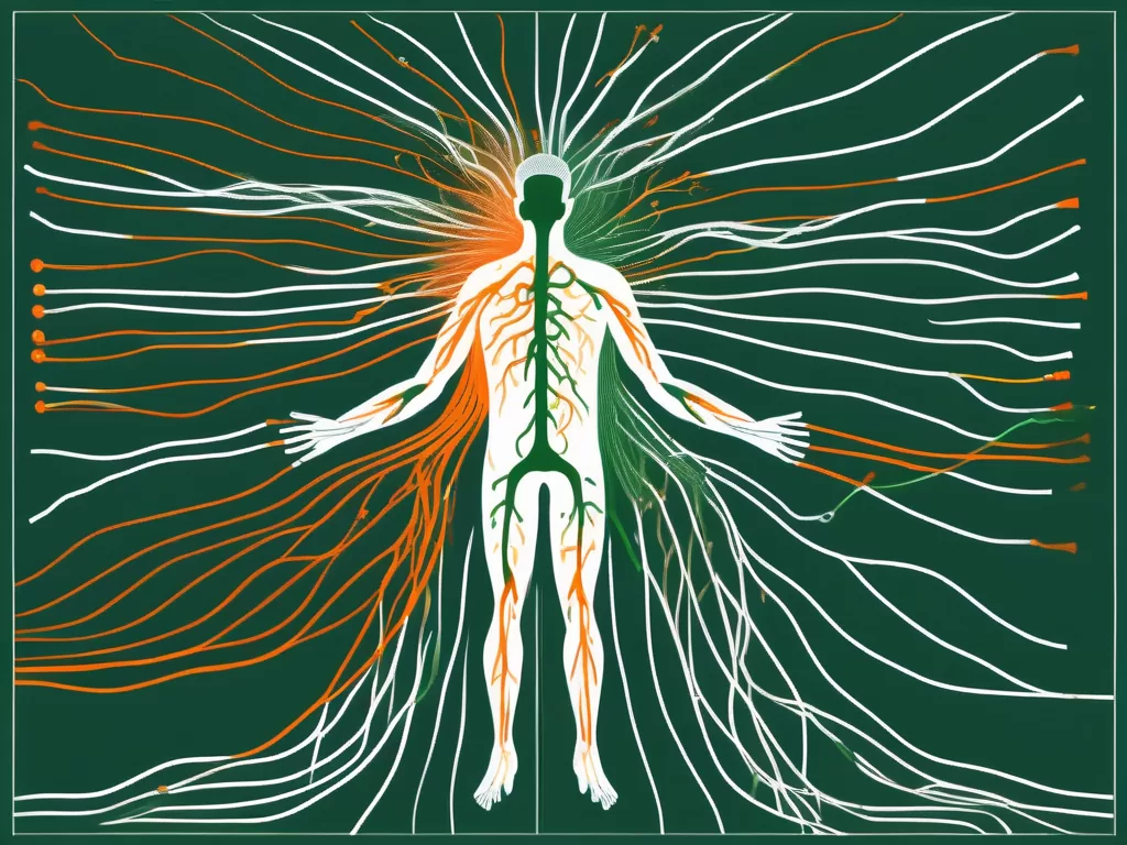 The human nervous system highlighting the vagus nerve