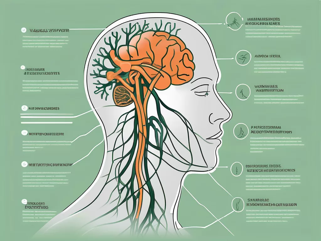 The human nervous system highlighting the vagus nerve
