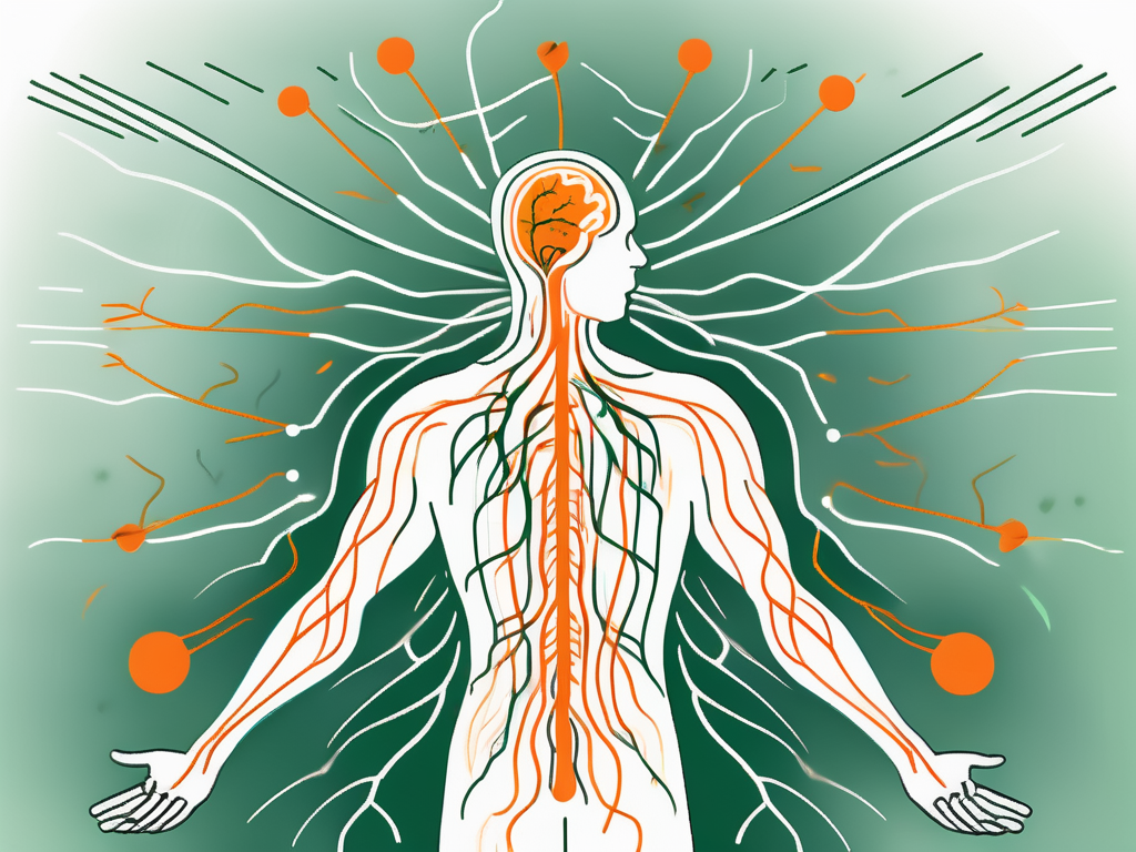 The vagus nerve highlighted in a human body