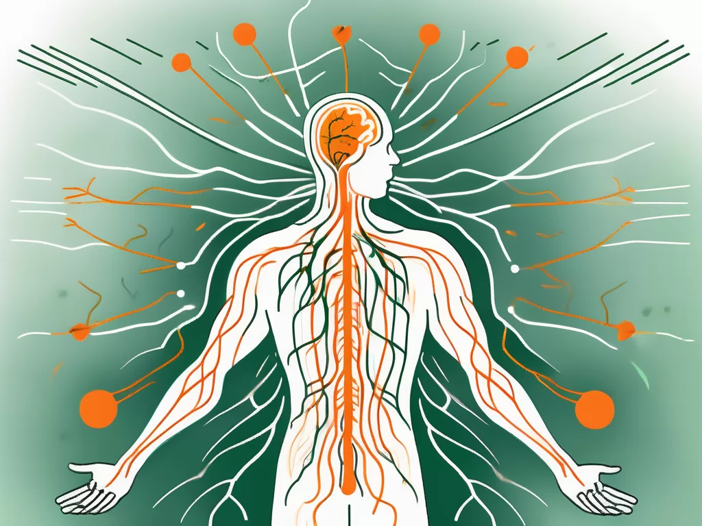 The vagus nerve highlighted in a human body
