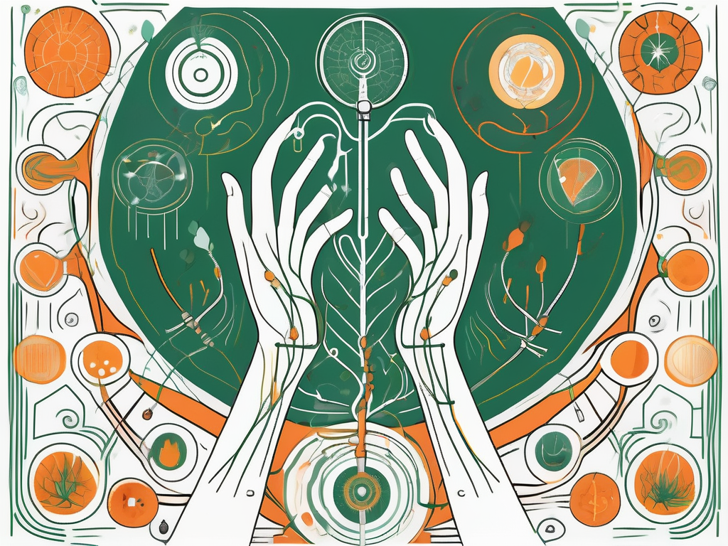 A symbolic key interwoven with elements of the vagus nerve