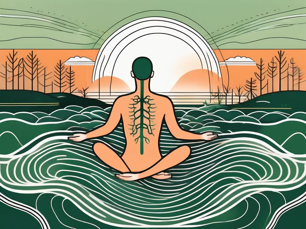 The vagus nerve highlighted in a human body