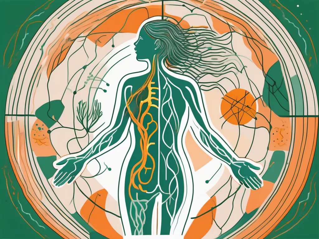 The vagus nerve in a human body