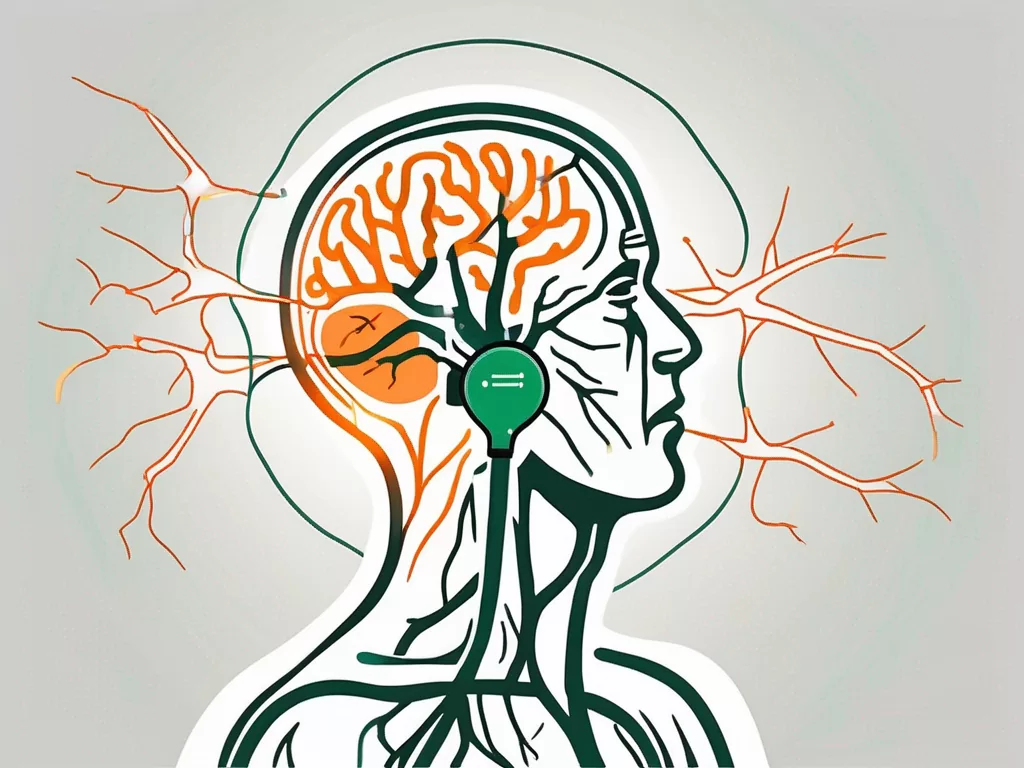 The vagus nerve highlighted in the human body