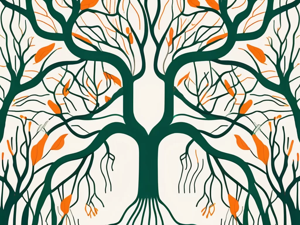 The vagus nerve as a tree with branches reaching various parts of the brain