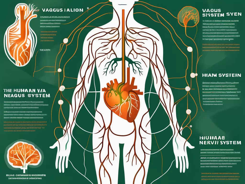 The human nervous system highlighting the vagus nerve