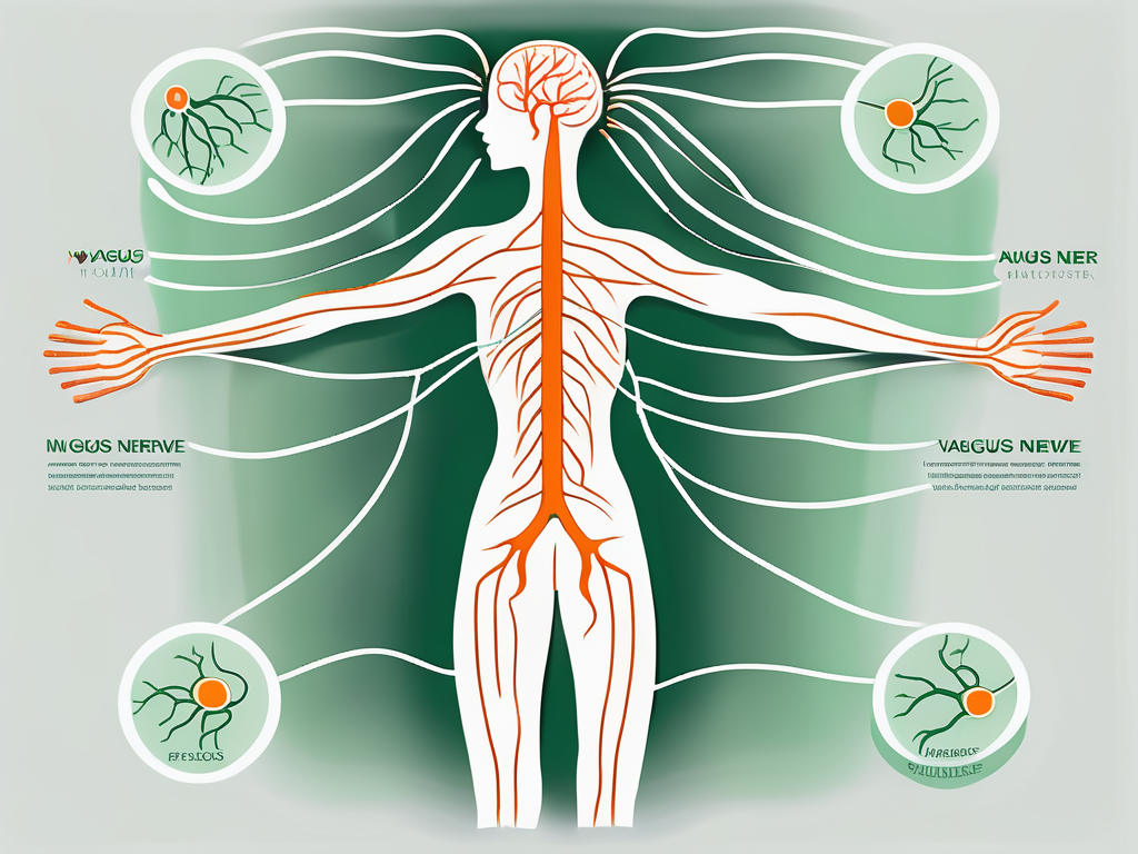 The vagus nerve in a human body