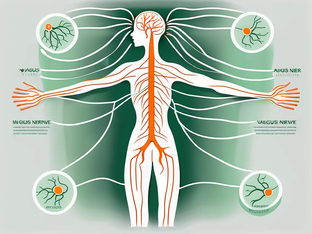 The vagus nerve in a human body