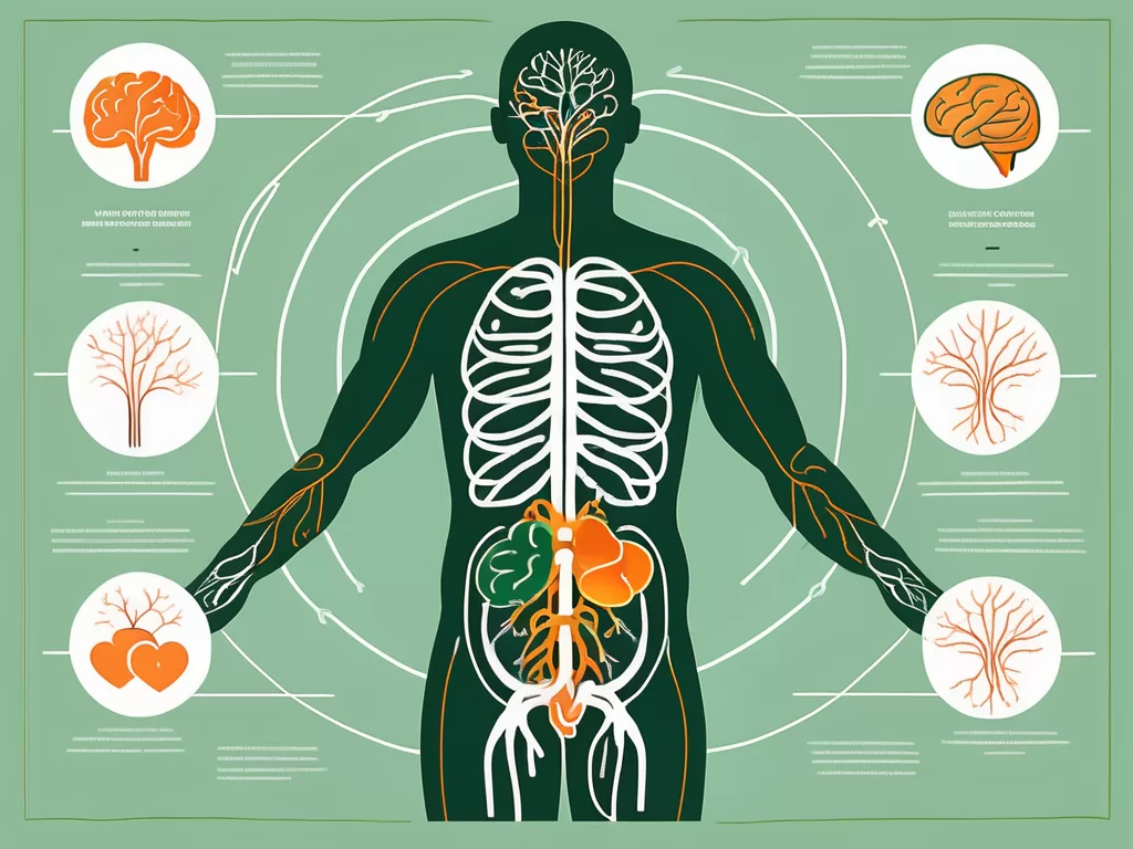 The vagus nerve highlighted in the human body