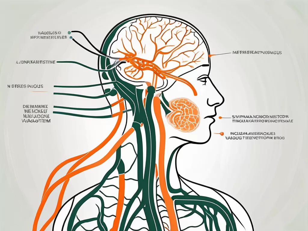 The vagus nerve (n. vagus) interacting with the sympathetic nervous system