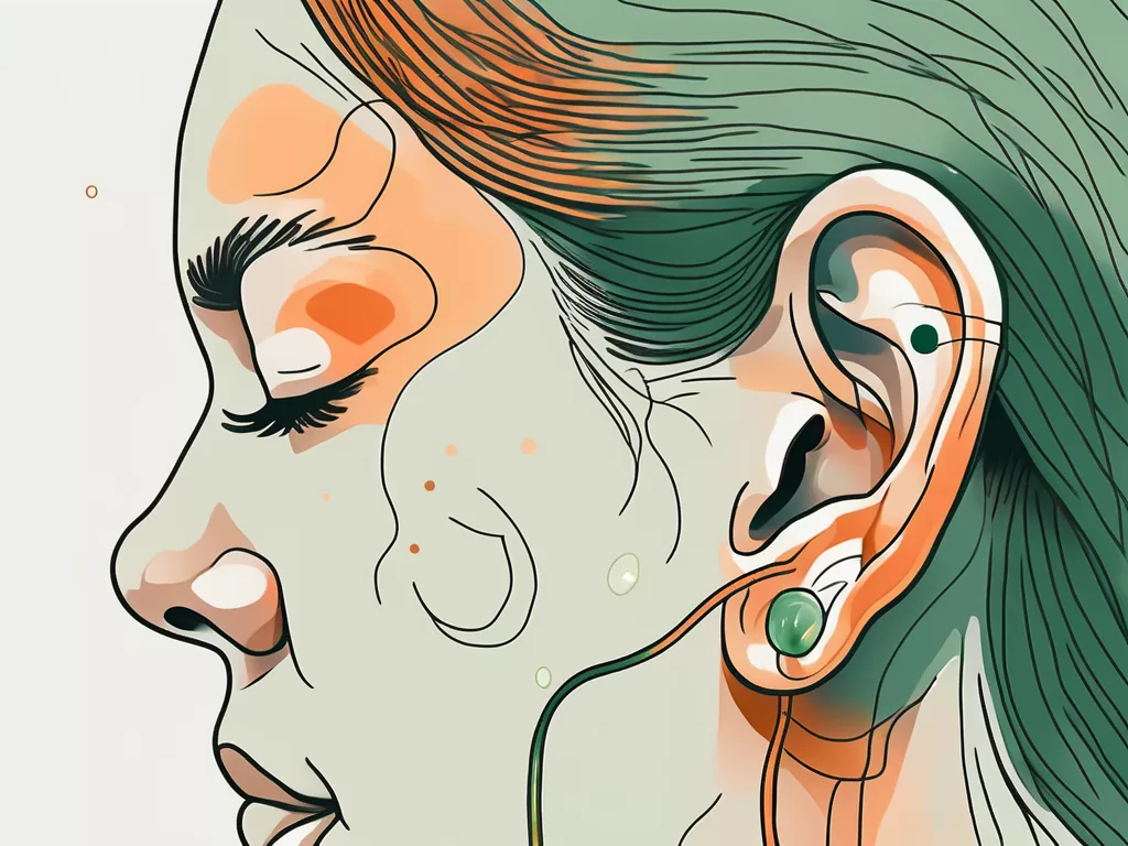 A close-up view of an ear with a vagus piercing