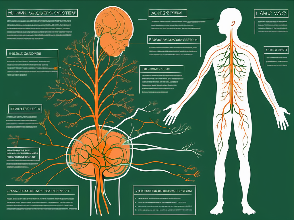 The human nervous system highlighting the vagus nerve