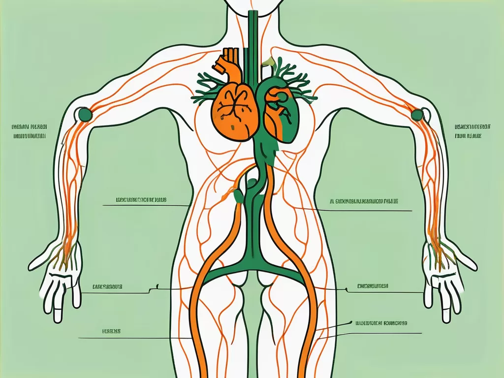 The vagus nerve in a human body