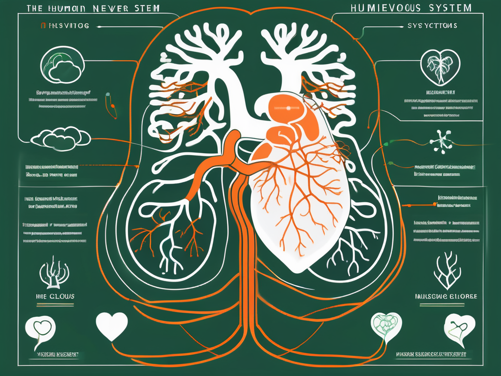 The human nervous system highlighting the vagus nerve