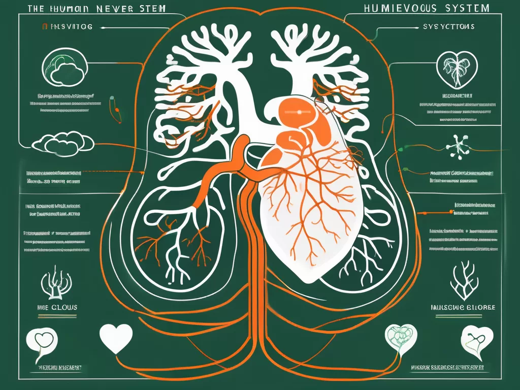 The human nervous system highlighting the vagus nerve