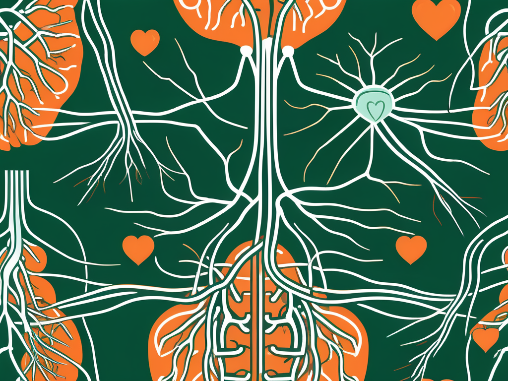 The human nervous system highlighting the vagus nerve