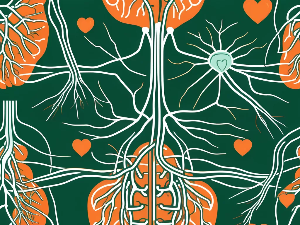 The human nervous system highlighting the vagus nerve