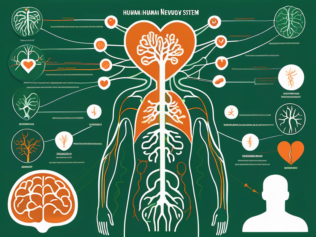 The human nervous system highlighting the vagus nerve