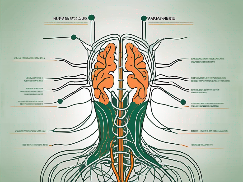 The human body with the vagus nerve highlighted
