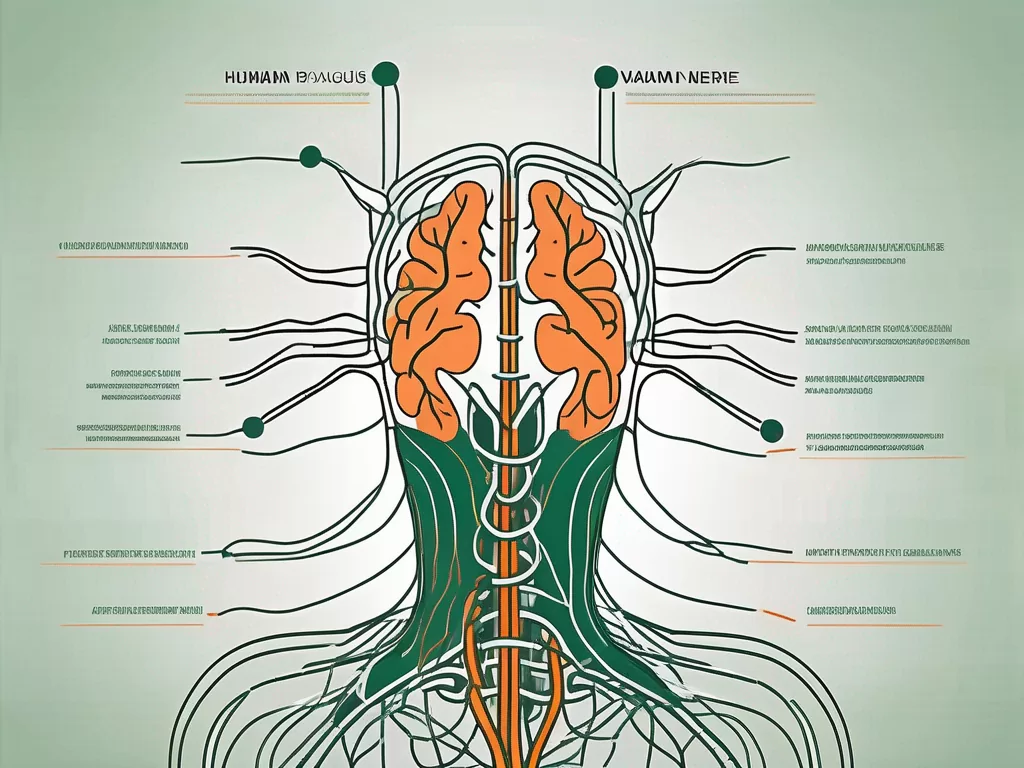 The human body with the vagus nerve highlighted
